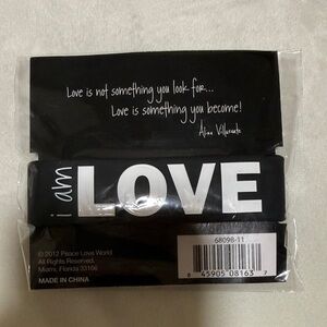 Peace Love World Black & White "I Am LOVE" Bracelet